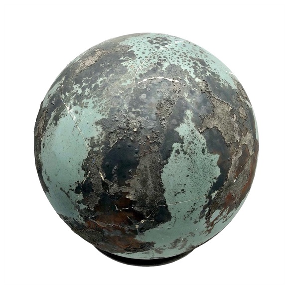 Coming Soon! Kintsugi Raku Pottery Globe Large Sphere Gold Crack Art Centerpiece - Picture 5 of 8